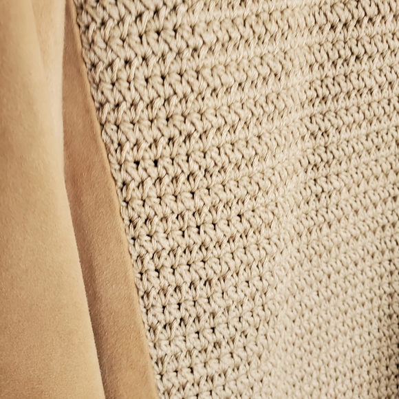 Carlisle Jacket:  Sophisticated Look in Suede with Crocheted Panels - Picture 4 of 11